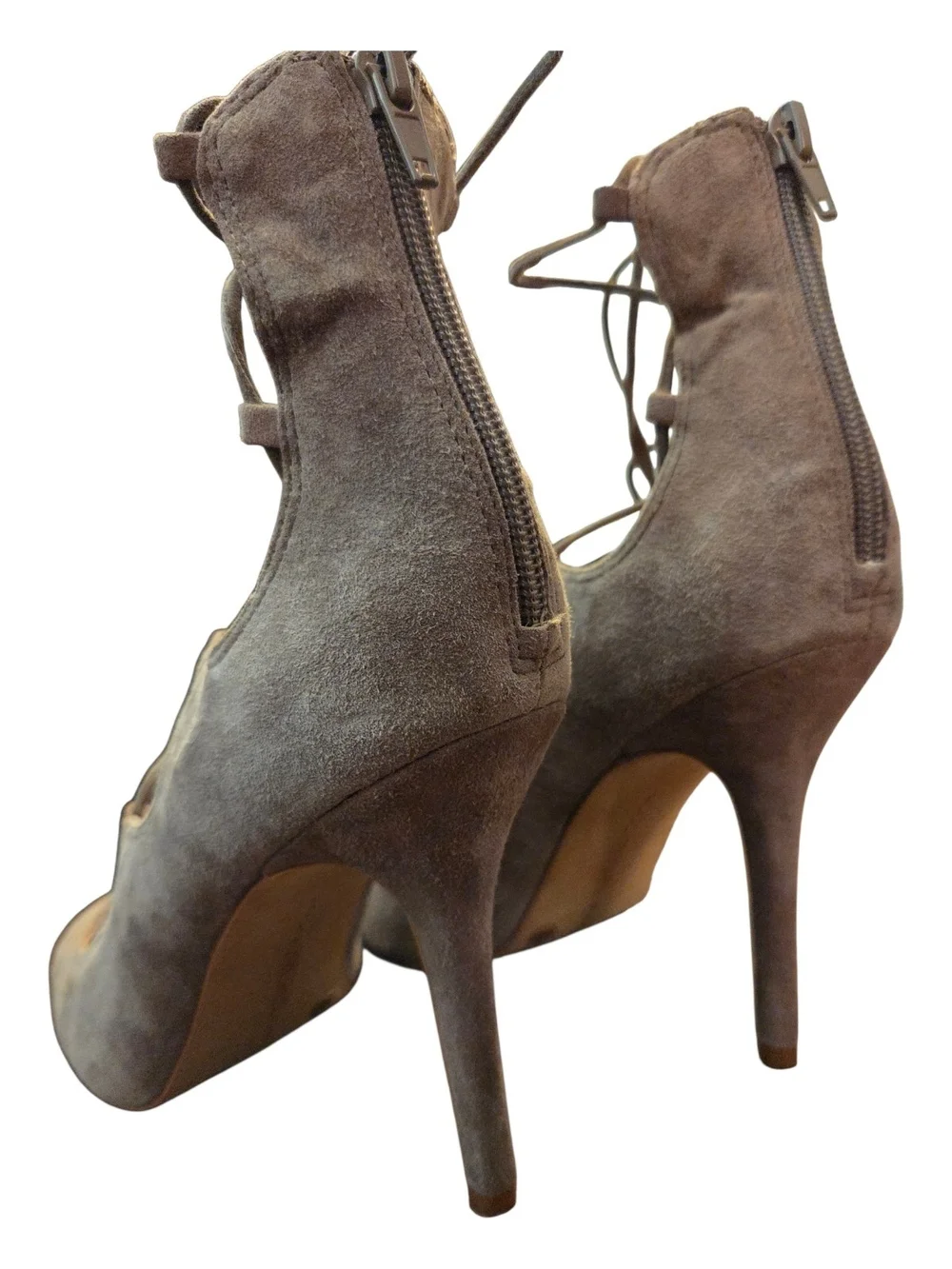 Vince Camuto Taupe Suede Lace-Up 